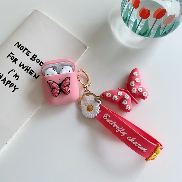 Pink Airpods Case Butterfly Airpods Pro Case Airpods 3rd Gen Case Silicone - Picture 1 of 6